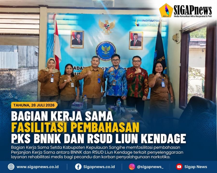 Bagian Kerja Sama Fasilitasi Pembahasan PKS BNNK dan RSUD Liun Kendage