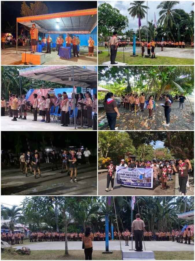 Bangun Karakter Sejak Dini, SMP Negeri 2 Tabukan Utara Sukses Gelar Perkemahan Pramuka Penggalang