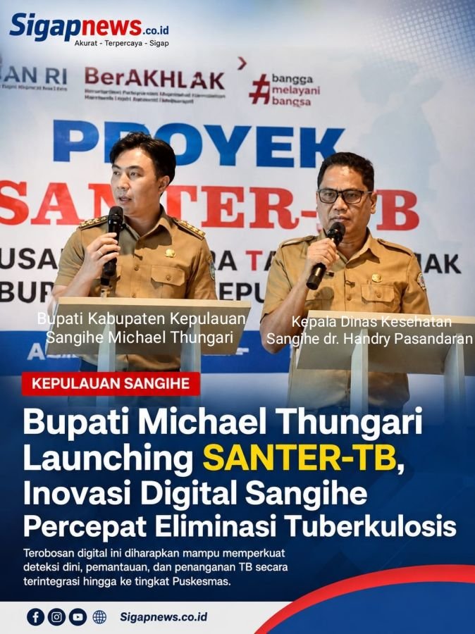 Bupati Michael Thungari Launching SANTER-TB, Inovasi Digital Sangihe Percepat Eliminasi Tuberkulosis