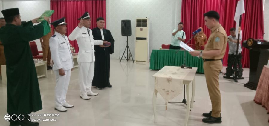 Bupati Sangihe Lantik Pj Kapitalaung Bowongkulu I, Taloarane, dan Serahkan SK Plh Empat Kampung