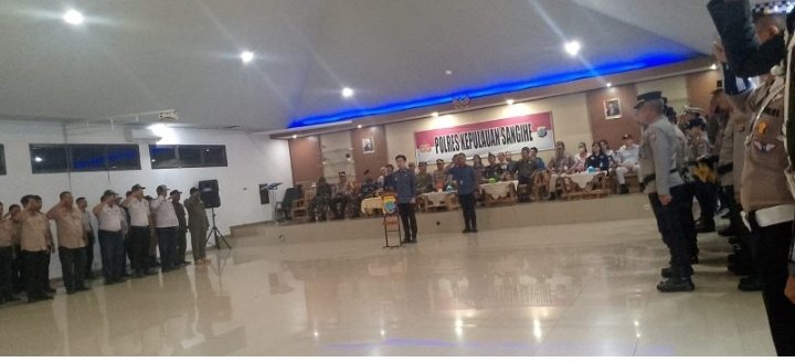 Bupati Sangihe Pimpin Apel Operasi Ketupat Samrat 2026, Pengamanan Idul Fitri Dimulai