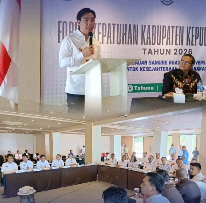 Bupati Thungari Buka Forum Kepatuhan 2026, Perlindungan Pekerja di Sangihe Diperkuat