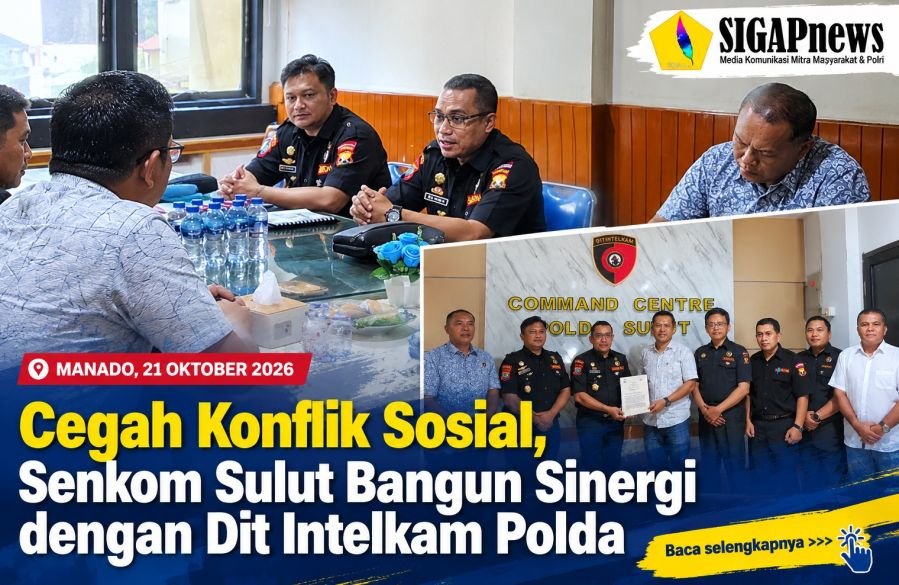 Cegah Konflik Sosial, Senkom Sulut Bangun Sinergi dengan Dit Intelkam Polda