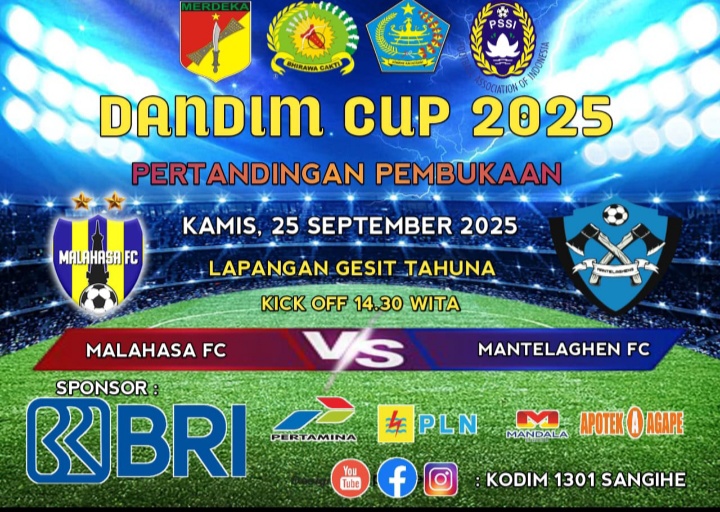 Dandim Cup 2025 Resmi Bergulir, Malahasa Tantang Mantelahgen di Laga Pembuka