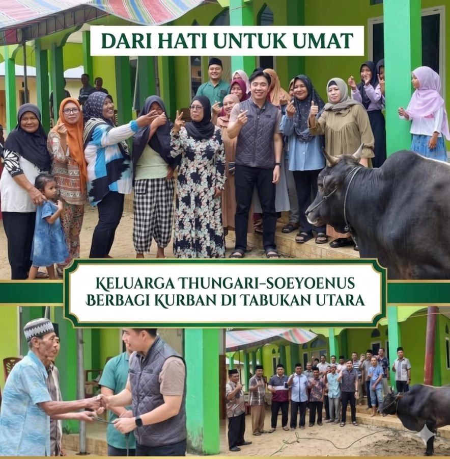 Dari Hati untuk Umat, Keluarga Thungari–Soeyoenus Berbagi Kurban di Tabukan Utara