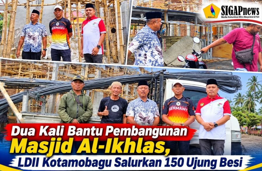 Dua Kali Bantu Pembangunan Masjid Al-Ikhlas, LDII Kotamobagu Salurkan 150 Ujung Besi