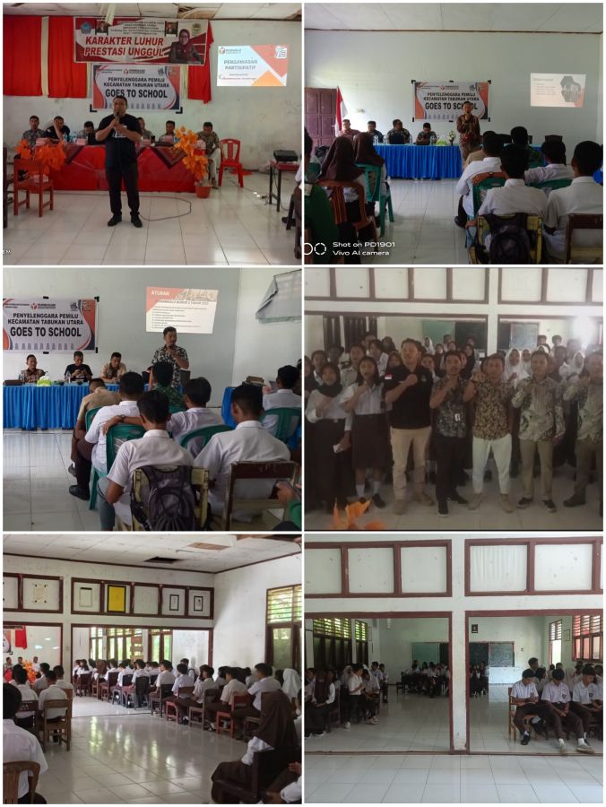 Goes To School Sukses Digelar, Kepsek Apresiasi Panwascam dan PPK Tabukan Utara