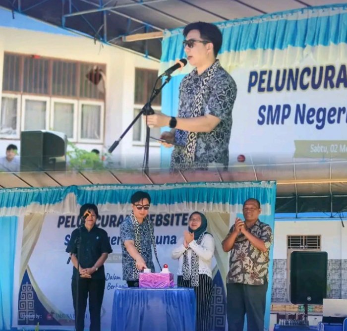 Hardiknas 2026, Bupati Thungari Launching Website Resmi SMP Negeri 1 Tahuna