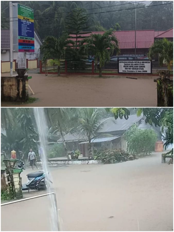 Hujan Deras Guyur Sangihe, Sejumlah Wilayah di Tabukan Utara Terendam Banjir