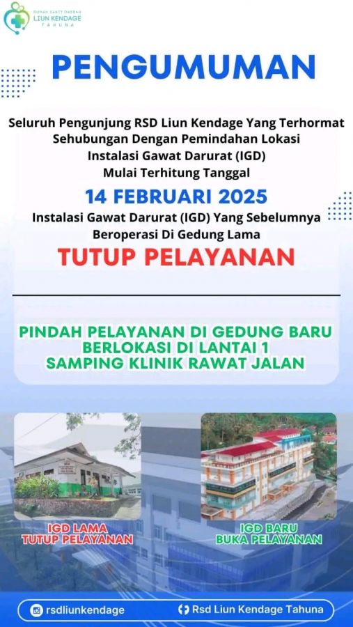 IGD RSD Liun Kendage Pindah ke Gedung Baru, Mulai Beroperasi 14 Februari 2025
