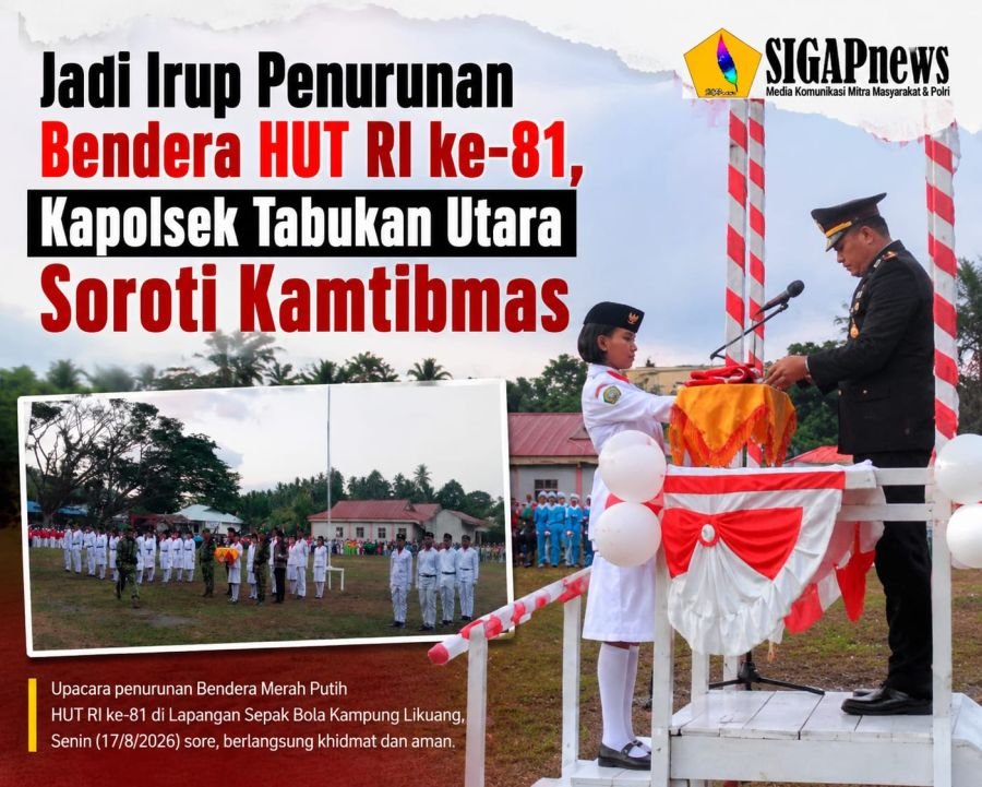 Jadi Irup Penurunan Bendera HUT RI ke-81, Kapolsek Tabukan Utara Soroti Kamtibmas