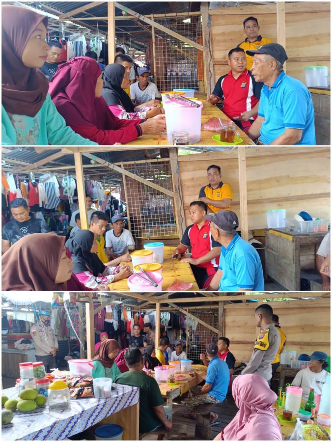 Kapolsek Tabukan Utara Giat Jumat Curhat Bersama Masyarakat di Pasar Naha