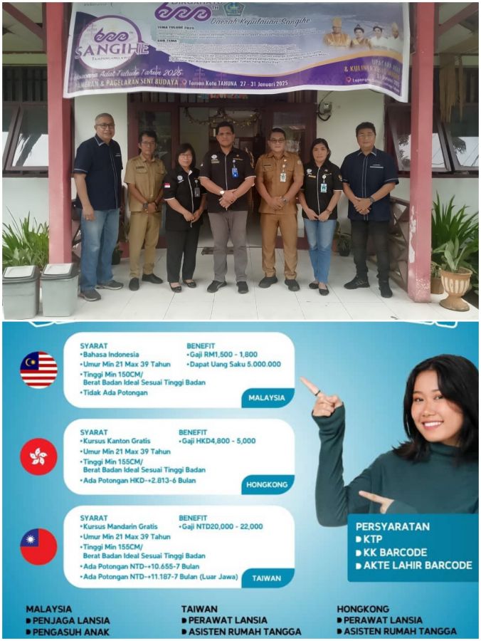 Peluang Kerja ke Luar Negeri, PT Annur Jaya & Disnakerda Sangihe Buka Rekrutmen Pekerja Migran