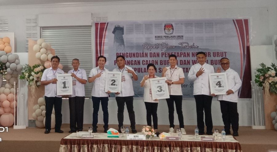 KPU Sangihe Tetapkan Nomor Urut Paslon Bupati dan Wakil Bupati Pilkada 2024
