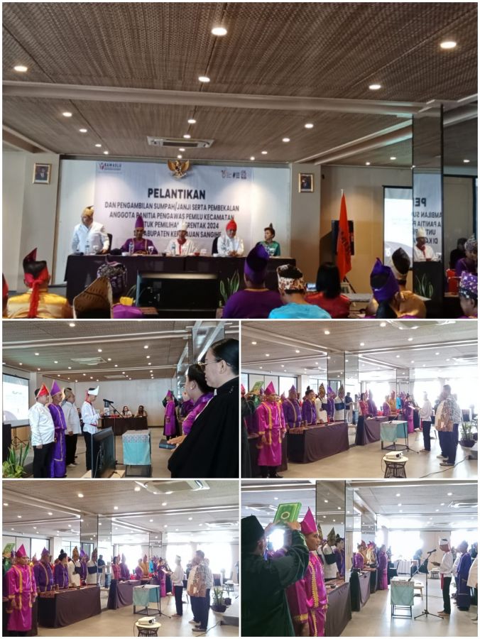 Lantik 45 Panwascam, Begini Pesan Ketua Bawaslu Sangihe