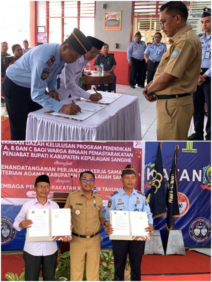 Lapas Kelas IIB Tahuna Laksanakan Penandatanganan PKS dengan Kantor Kemenag Sangihe