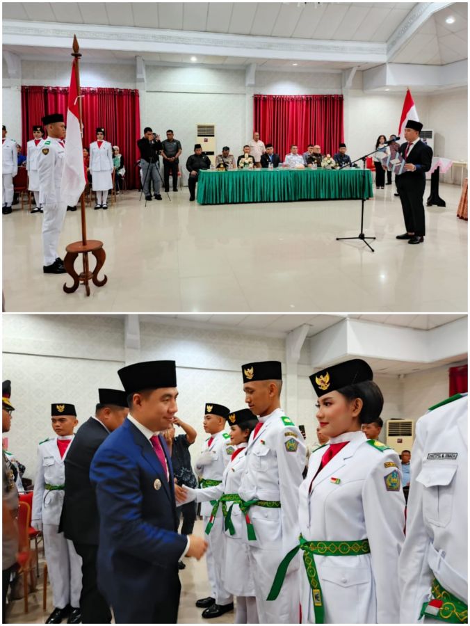 Malam Sakral di Tahuna, 30 Paskibraka Sangihe 2025 Resmi Dikukuhkan Bupati Michael Thungari
