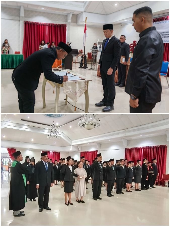 Masuk Tahun Kedua Kepemimpinan, Bupati Sangihe Lantik 46 Pejabat