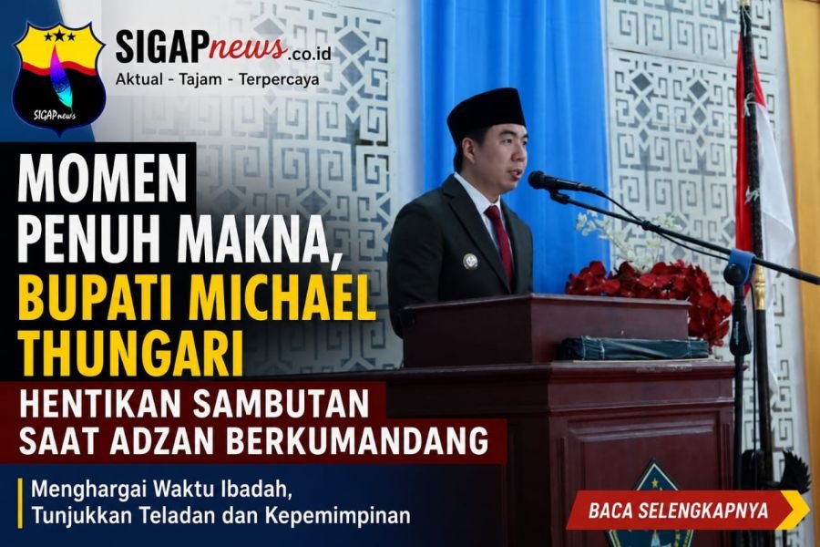 Momen Penuh Makna, Bupati Michael Thungari Hentikan Sambutan Saat Adzan Berkumandang