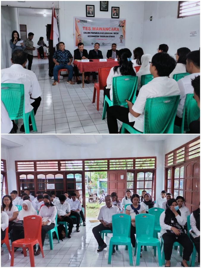 Panwaslu Kecamatan Tabukan Utara Gelar Tes Wawancara Calon Anggota Panwaslu Kelurahan Desa