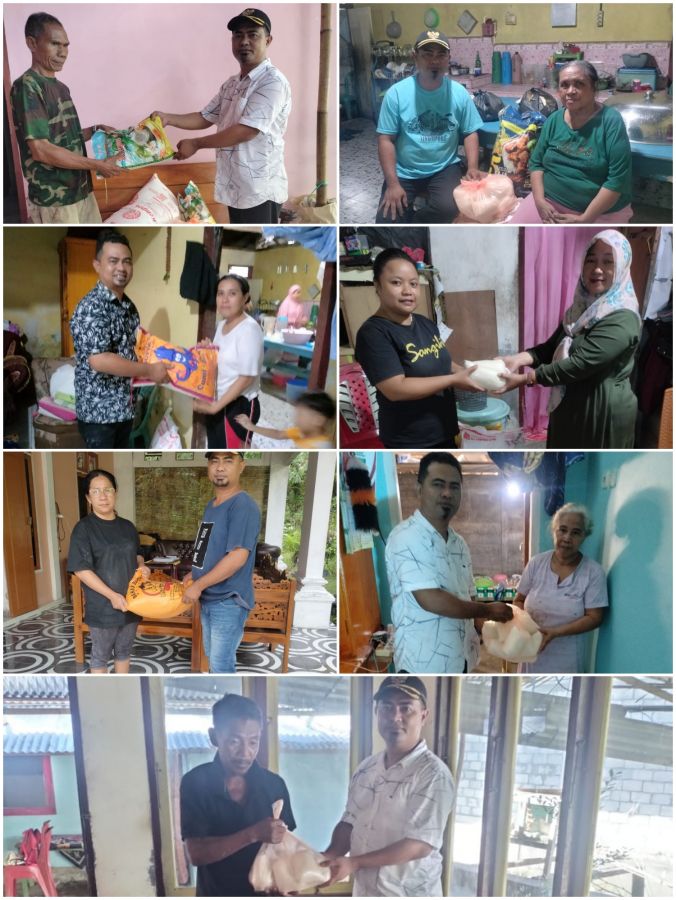Peduli Dengan Keluarga Pemangku Duka, Pemdes Pettim Salurkan Paket Sembako