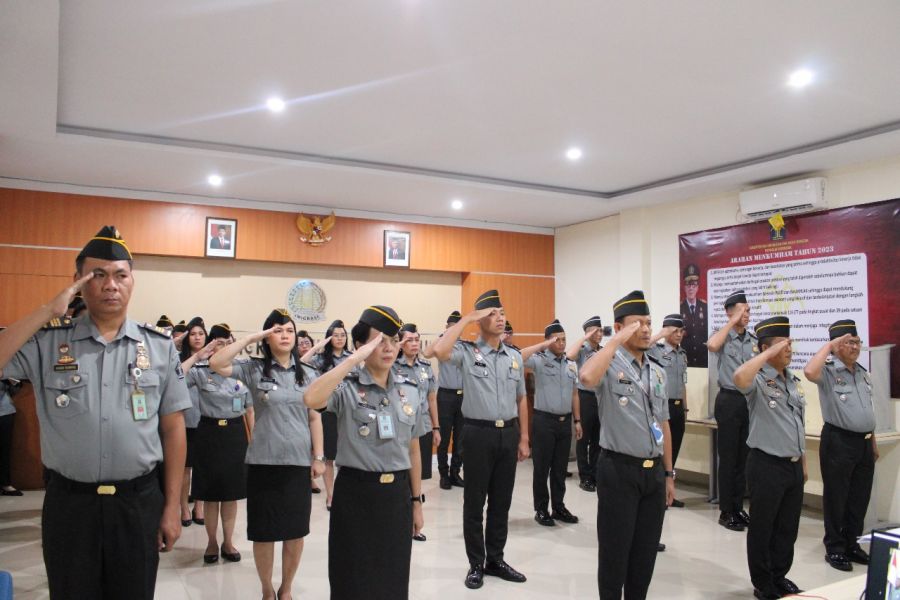 Pegawai Kanim Bitung Apel Bersama Jajaran Kanwil Kemenkumham Sulut