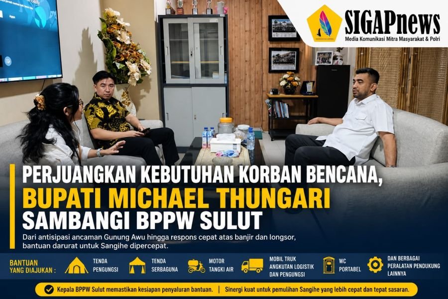 Perjuangkan Kebutuhan Korban Bencana, Bupati Michael Thungari Sambangi BPPW Sulut