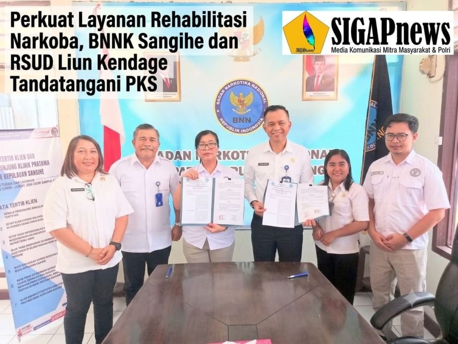 Perkuat Layanan Rehabilitasi Narkoba, BNNK Sangihe dan RSUD Liun Kendage Tandatangani PKS