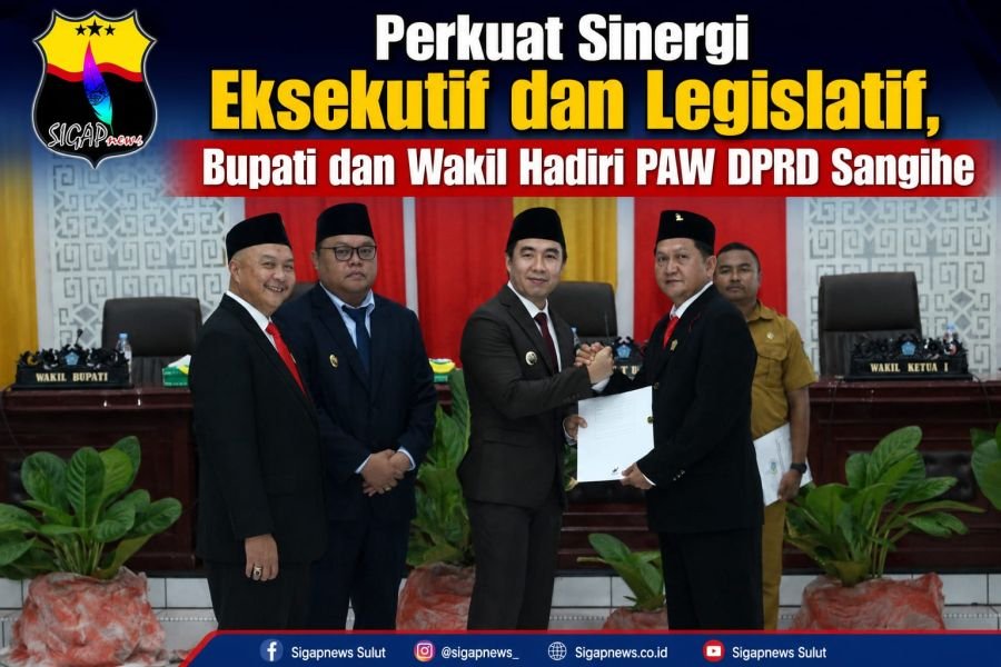 Perkuat Sinergi Eksekutif dan Legislatif, Bupati dan Wakil Hadiri PAW DPRD Sangihe
