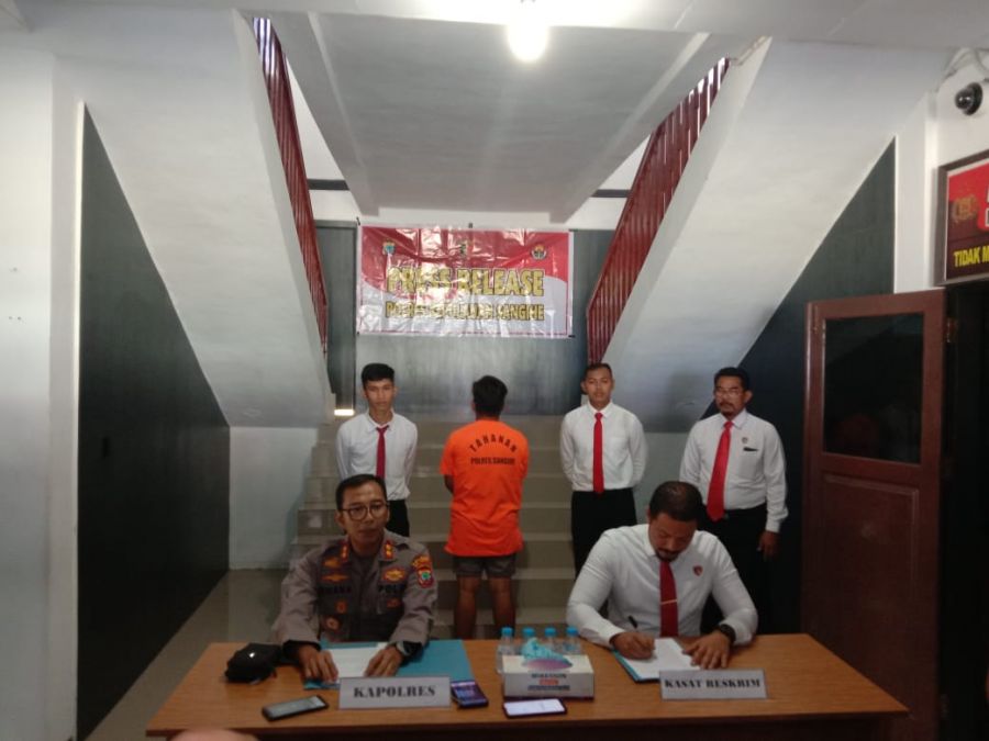 Polres Sangihe Gelar Konferensi Pers Kasus Pidana Kekerasan Terhadap Anak