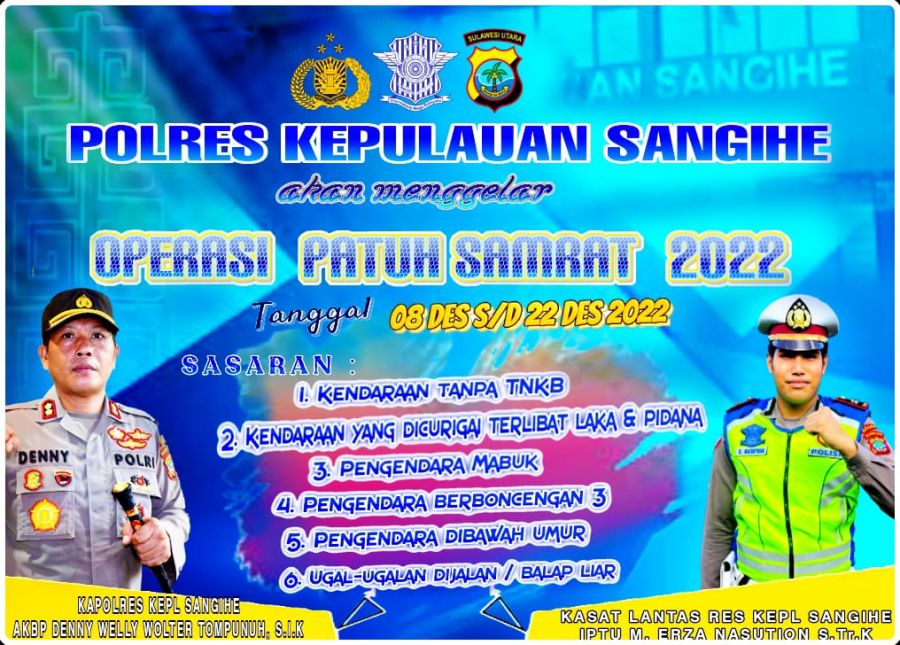 Polres Sangihe Gelar Operasi Patuh Samrat 2022
