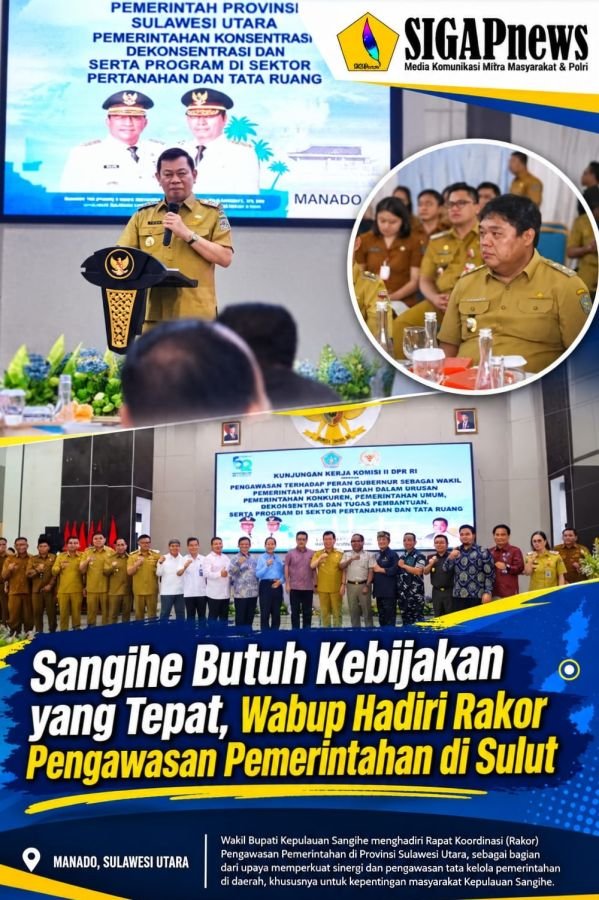 Sangihe Butuh Kebijakan yang Tepat, Wabup Hadiri Rakor Pengawasan Pemerintahan di Sulut