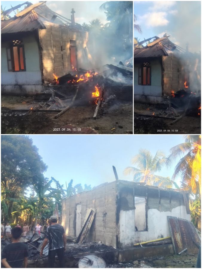 Satu Rumah Warga di Kampung Kalekube Habis Terbakar
