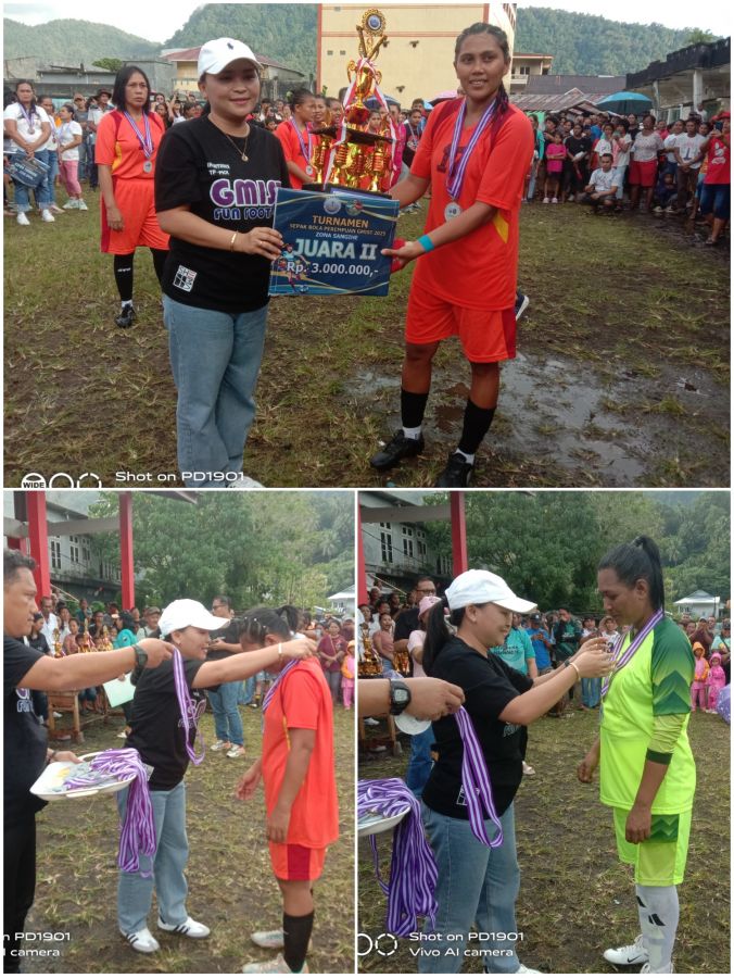 Sekretaris TP PKK Sangihe Ambil Bagian Penutupan Turnamen Sepak Bola Perempuan GMIST 2025