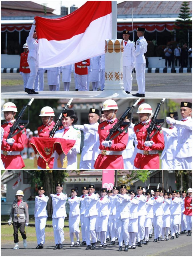 Sukses Upacara HUT ke-80 RI, Bupati Thungari Apresiasi Dedikasi Paskibraka Sangihe