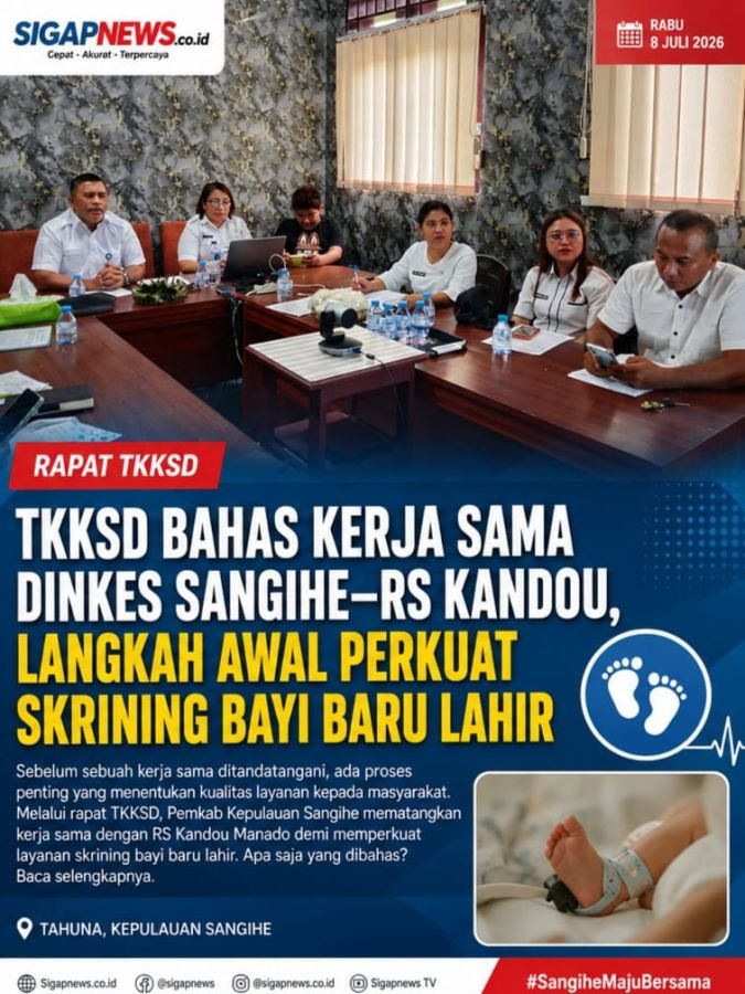 TKKSD Bahas Kerja Sama Dinkes Sangihe–RS Kandou, Langkah Awal Perkuat Skrining Bayi Baru Lahir