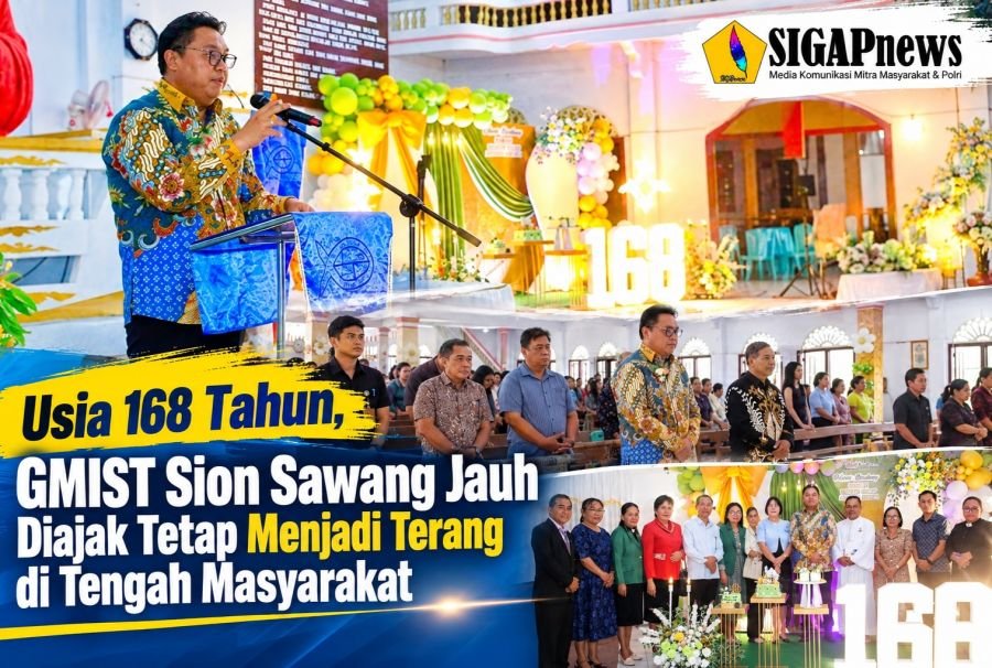 Usia 168 Tahun, GMIST Sion Sawang Jauh Diajak Tetap Menjadi Terang di Tengah Masyarakat